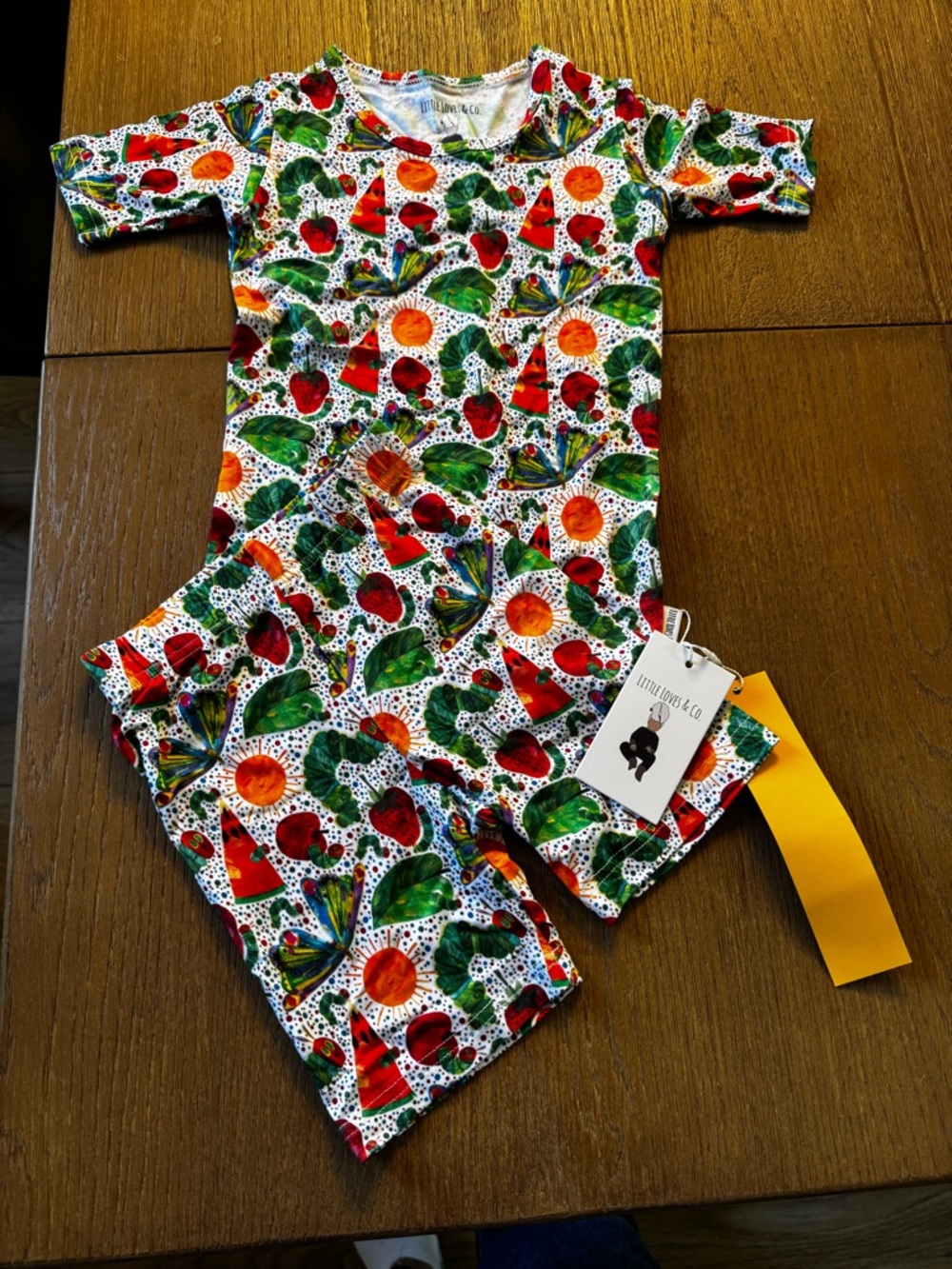 Little Loves and Co Bamboo Hungry Caterpillar 4t shorts set